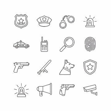 Police icon set