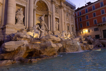 Fototapeta premium Fontanna di Trevi (wł. Fontana di Trevi) – najbardziej znana barokowa fontanna w Rzymie.