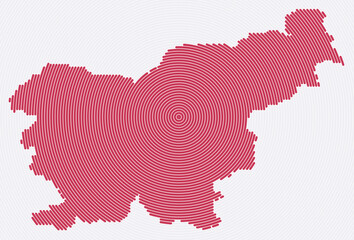 Slovenia shape rings. Country map formed by stacked circles. Slovenia boundary shape design. Awesome vector illustration.