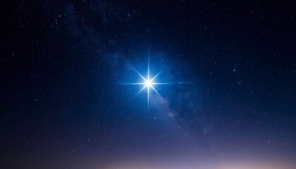 Bright Star in Clear Night Sky