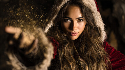 Luxury Campaign Ad - Woman with Gold Dust - Holiday Magic