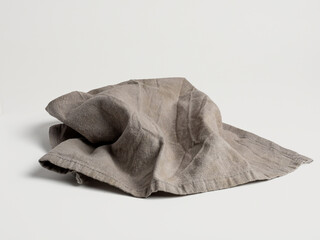 servilleta de lino aislada en fondo blanco