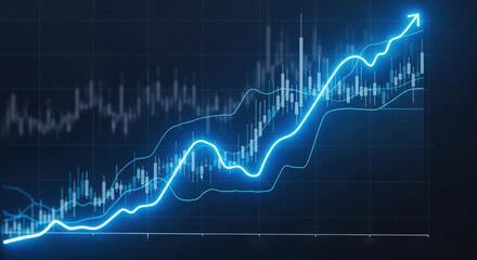 Vivid upward trend, Brilliant electrical diagram illustrating dramatic exponential