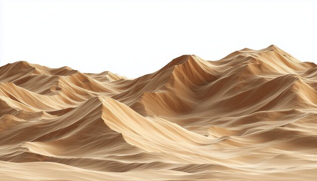 Desert Sand Dune Piled On A White Background With Clipping Path For Easy Removal, Perfect For Editing And Design Projects.