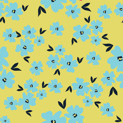 abstract a solid multicolor small and big flower mixed vector pattern arrangement with medium color, all over vector design with white background illustration digital