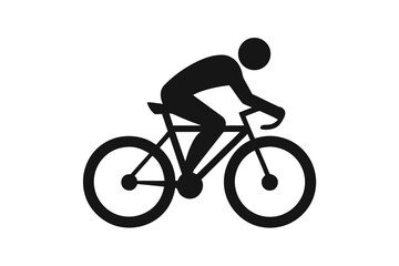 Obraz premium Cyclist silhouette rides a road bike with an active stance on a transparent background