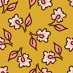 abstract a solid multicolor small and big flower mixed vector pattern arrangement with medium color, all over vector design with white background illustration digital