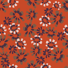 Elegant trendy vector ditsy floral seamless pattern design of beautiful abstract flowers and leaves. Foliage repeat texture background. Suitable for wallpaper, surface printing and textile