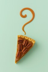 Pecan pie slice with caramel swirl minimal poster