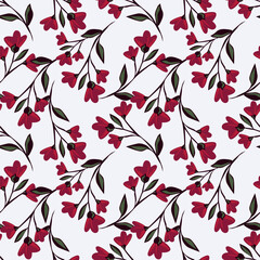 seamless vintage floral pattern on grey