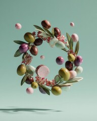 Chocolate egg wreath floating minimal