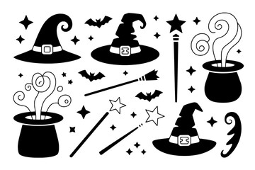 set of halloween elements