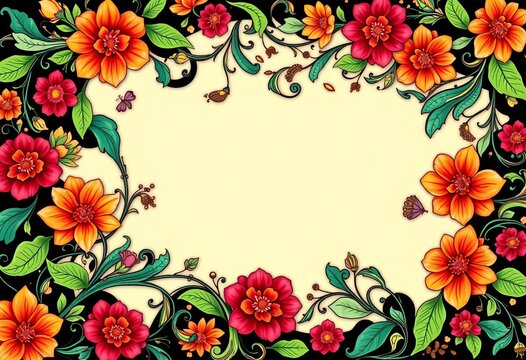 Intricate, flowing floral design with continuous, repeating motif,  continuous,  arabesque