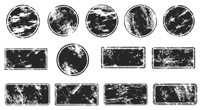 Distressed textures for your designs, grungy circle and rectangle frames, perfect for adding a vintage or worn look to any project