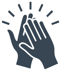 Obraz premium Hand Clapping Flat Vector Icon Illustration, Hands Applauding