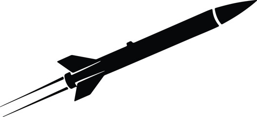 Illustrator Rocket launching with flames vector Silhouette vector