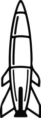 Illustrator Rocket simple outline space travel science Silhouette vector