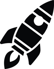 Illustrator Simple minimalist rocket ship taking off Silhouette vector