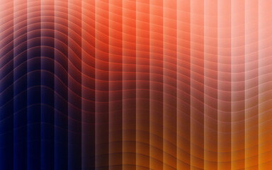 Abstract Wavy Grid Pattern Gradient Orange Blue background
