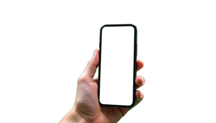 User Holding Smartphone with Green Background Close-Up Image Modern Technology Indoor Setting Focused Perspective