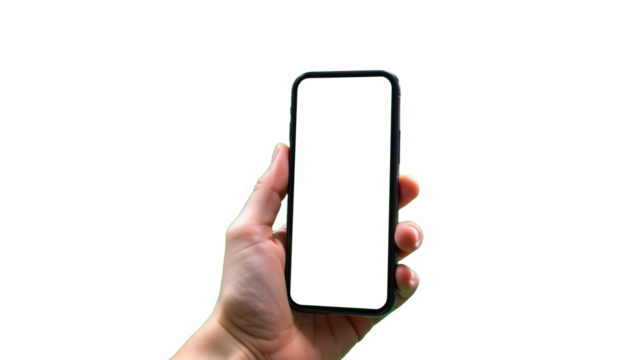 User Holding Smartphone with Green Background Close-Up Image Modern Technology Indoor Setting Focused Perspective