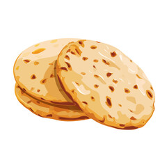 Arepas, 2D flat vector illustration in icon style, isolated on a white background