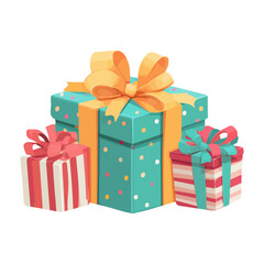 Minimal 2D flat vector of a Birthday Gift Box, icon-style illustration on a white background