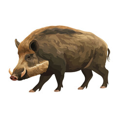 Minimal 2D flat vector of a Boar, icon-style illustration on a white background