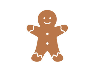 gingerbread man isolated on transparent background.