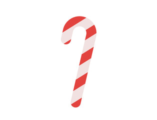 christmas candy cane, Red and white stripes isolated in transparent background.