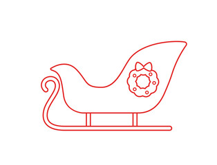 Illustration of a Christmas Santa Claus Sleigh.