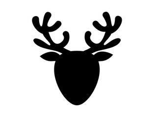 Black deer head Png illustration.