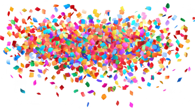 Colorful confetti burst clipart for festive celebrations digital design vibrant environment eye-level fun concept - Powered by Adobe
