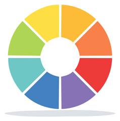 Obraz premium Circular infographic chart with eight colorful sectors for business data presentation