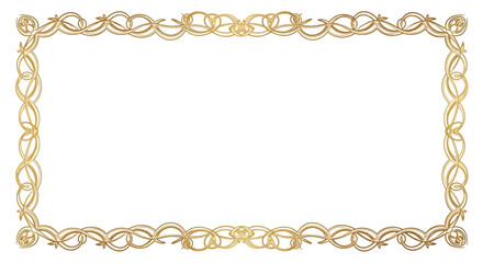 Elegant golden frame with ornate swirls, perfect for invitations, announcements, or adding a touch of classic style to any design project