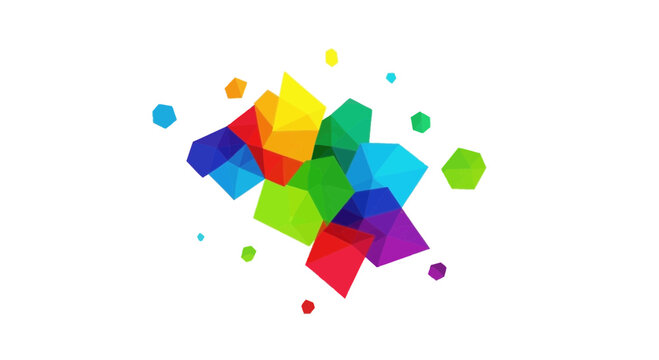 Vibrant geometric shapes creating a dynamic modern design, perfect for abstract backgrounds, creative projects, or eye-catching presentations with colorful flair