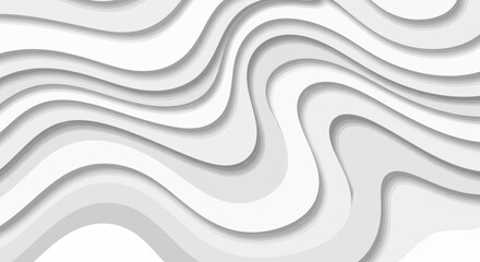 Modern flowing white and gray wave pattern background for elegant designs, adding depth and dimension for creative projects, great for professional presentations