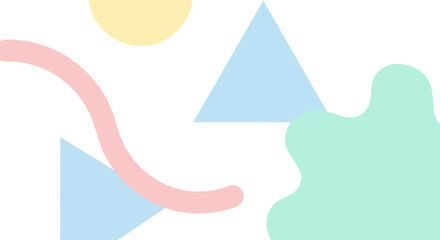 Playful pastel shapes create a modern and cheerful design element, ideal for adding a lighthearted touch to any project, from website backgrounds to social media posts