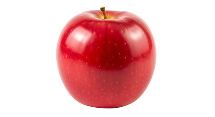 Single red apple isolated on transparent background