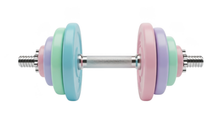 Colorful pastel dumbbell set for home fitness and exercise