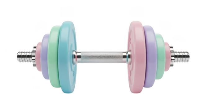 Colorful pastel dumbbell set for home fitness and exercise
