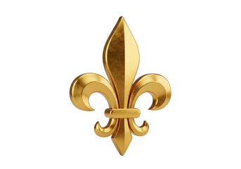 Golden fleur de lis emblem on black background
