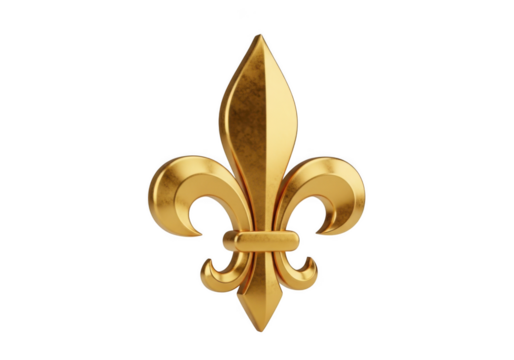 Golden fleur de lis emblem on black background - Powered by Adobe