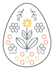 Fototapeta premium Stylized Easter Egg with Floral and Botanical Decorations
