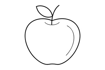 Apple outline, Apple black line art symbol 