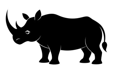 Rhino black icon, rhino silhouette art 