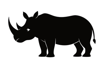 Rhino black icon, rhino silhouette art 