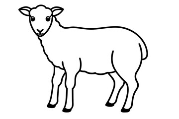 sheep icon outline, sheep black line art symbol 