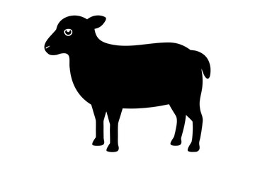 sheep icon silhouette vector, Sheep black symbol
