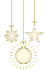 golden christmas balls isolated on transparent background, christmas bauble lantern vector illustration, christmas background, poster, banner, flyer, card element design